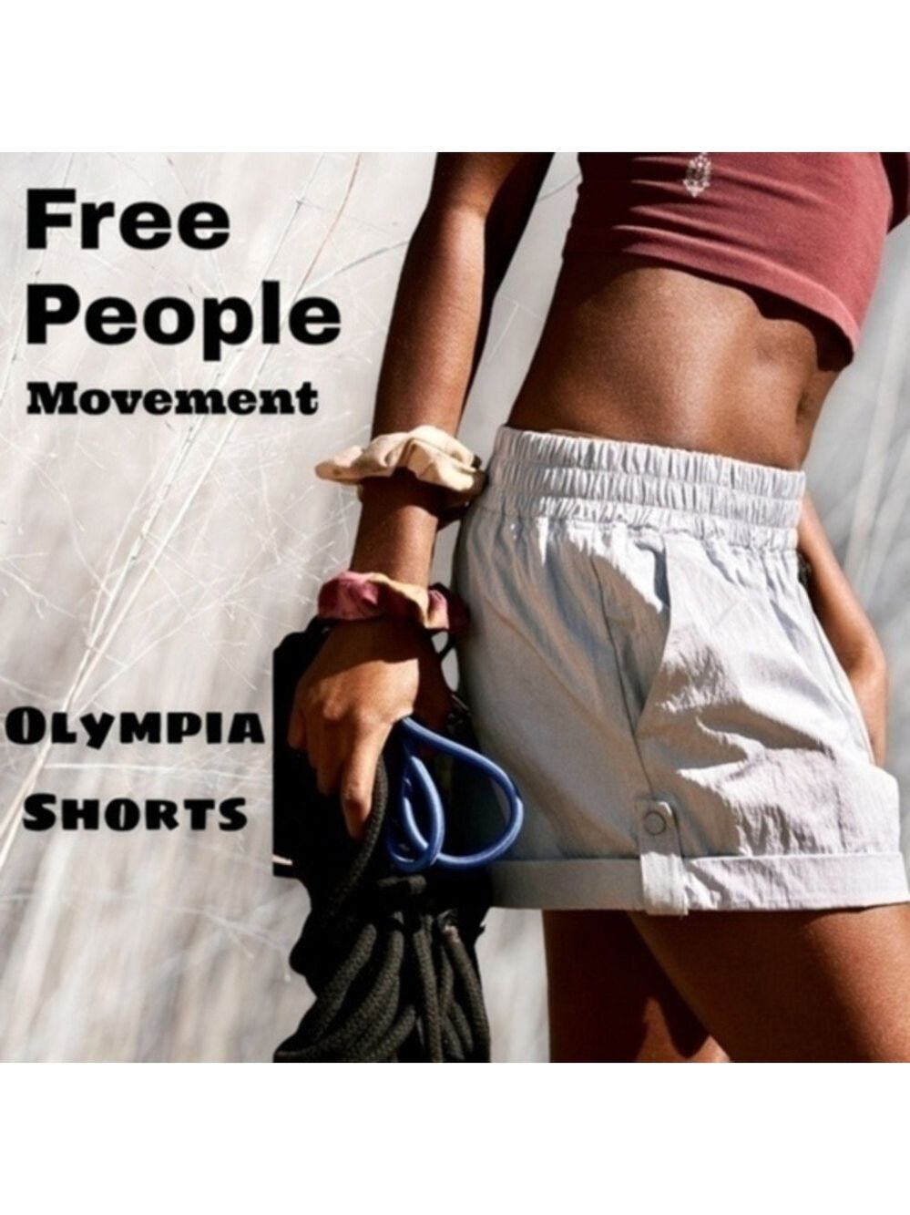 FREE PEOPLE Olympia Wide Waistband Rolled Hem Active Lightweight Shorts/MD NWT